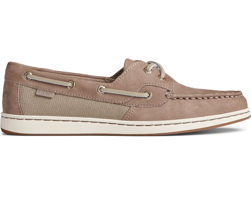 Sperry Coastfish Nubuck Boat Shoes - Women's Boat Shoes - Grey/Brown [LJ4675209] Sperry Top Sider Ir